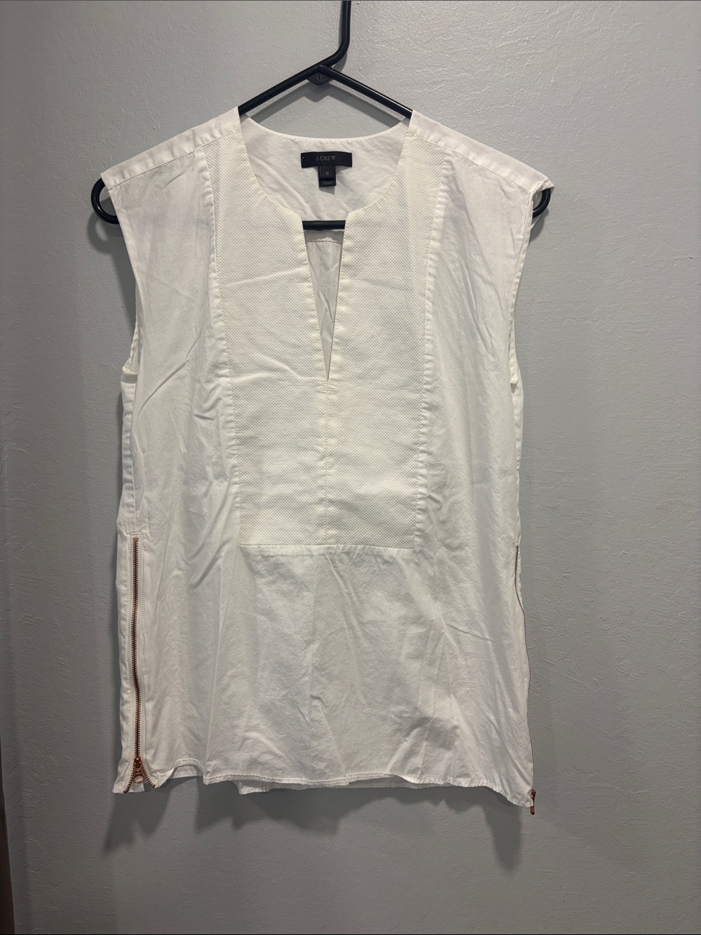 J. Crew Ivory Textured Sleeveless Top